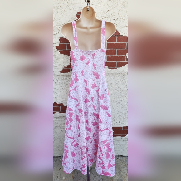 $659 THREE GRACES London embroidered cotton sleeveless strap 8 long midi dress - Picture 9 of 16